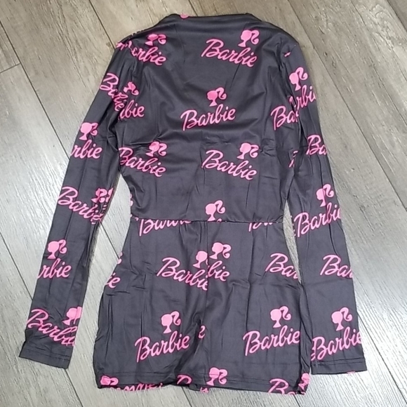 Black and Pink Barbie Rompers Size XS Button Up Black and Pink Intimate Wear - Picture 3 of 3